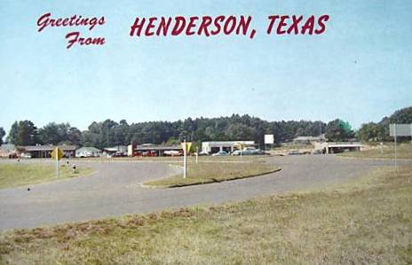Historic postcard of the traffic circle in Henderson Texas Historic postcard of the traffic circle in Henderson Texas
