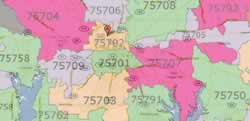 Tyler Texas Zip Code Map (click to enlarge)