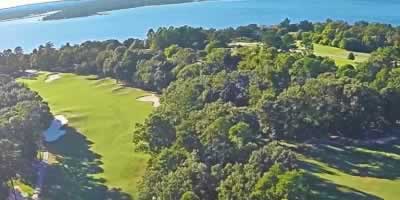 Aerial view of a portion of the Eagles Bluff Country Club on Lake Palestine near Tyler, Texas