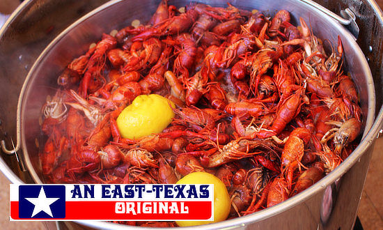 Steaming hot Texas crawfish