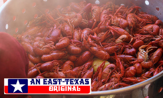 Steaming hot Texas crawfish