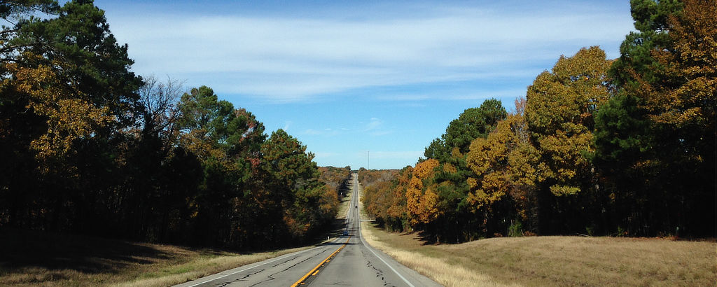 Fall foliage on FM 2868 just west of Flint in East Texas
