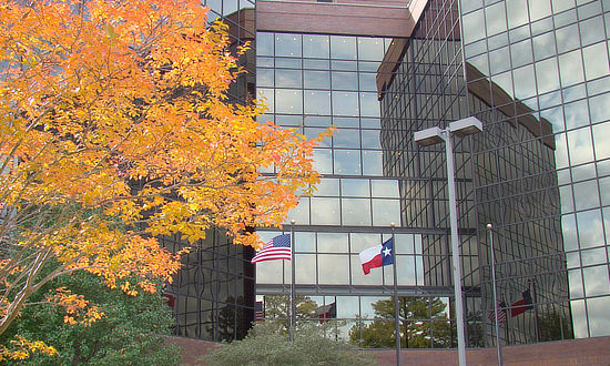 Office building and Fall foliage in Tyler Texas on Loop 323