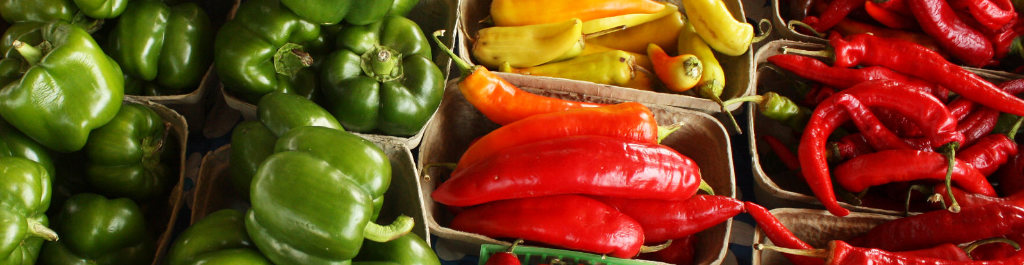 Beautiful red and green East Texas peppers