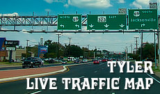 Lve, interactive map of current traffic conditions in Tyler