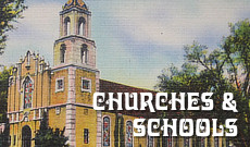 Tyler Texas vintage postcards: churches, schools and hospitals