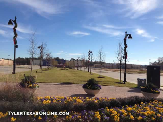 Looking east on the promenade at The Village at Cumberland Park, Tyler, Texas