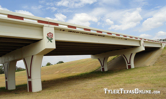 Completed overpass on Toll Loop 49 Segment 1 near Old Jacksonville Highway in Tyler