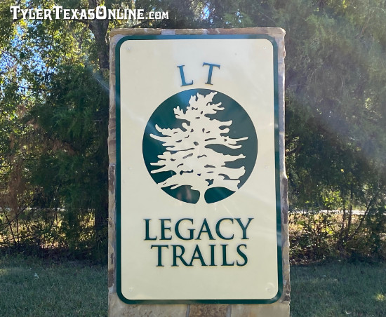 Legacy Trails signage in Tyler Texas