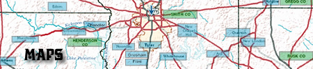 Maps of Tyler Texas and Smith County Texas
