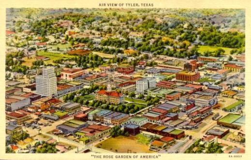 Aerial View of Tyler, Texas, "The Rose Garden of America"