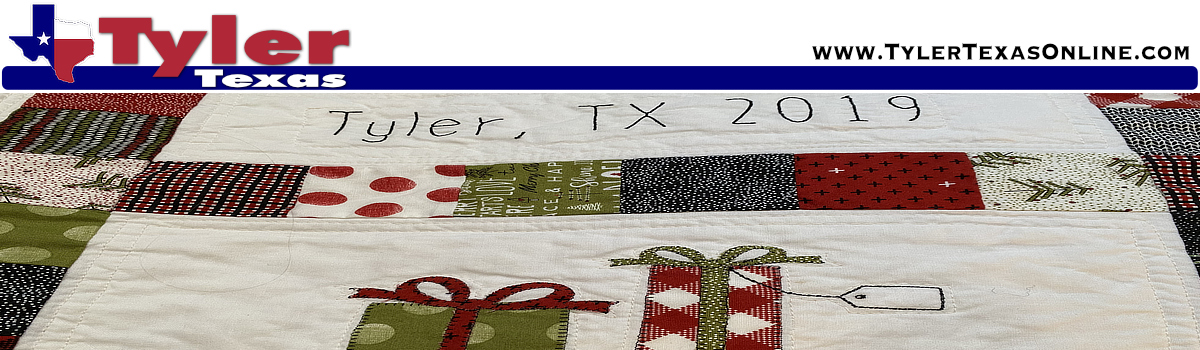 Shopping for arts & crafts, sewing and quilting in Tyler Texas ... here is a custom quilt lovingly designed and sewn for Tyler Christmas in 2019